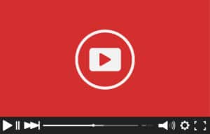 Red flat Video player bar template for your design. Trendy Minim